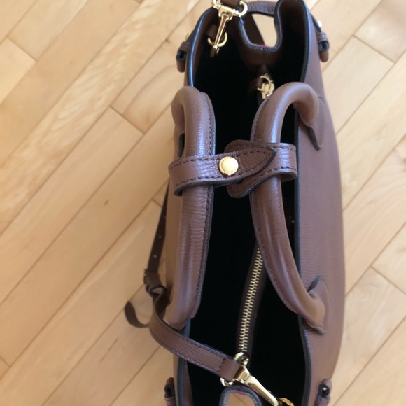 Burberry Banner Leather and Check Satchel Bag MINT - Picture 2 of 8